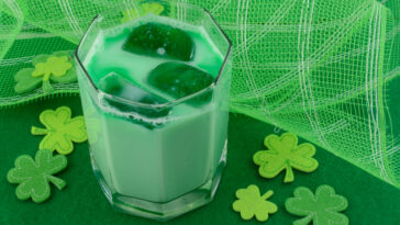 Saint Patrick's Day mocktails with green holiday decorations